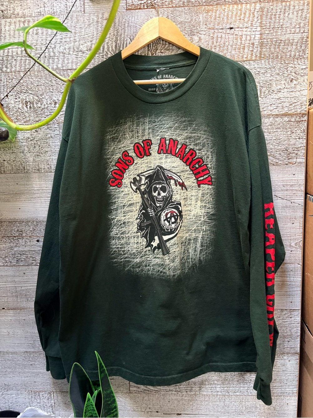 Sons of Anarchy | "Reaper Crew" Official Merch Graphic Tee - 2XL, Forest Green